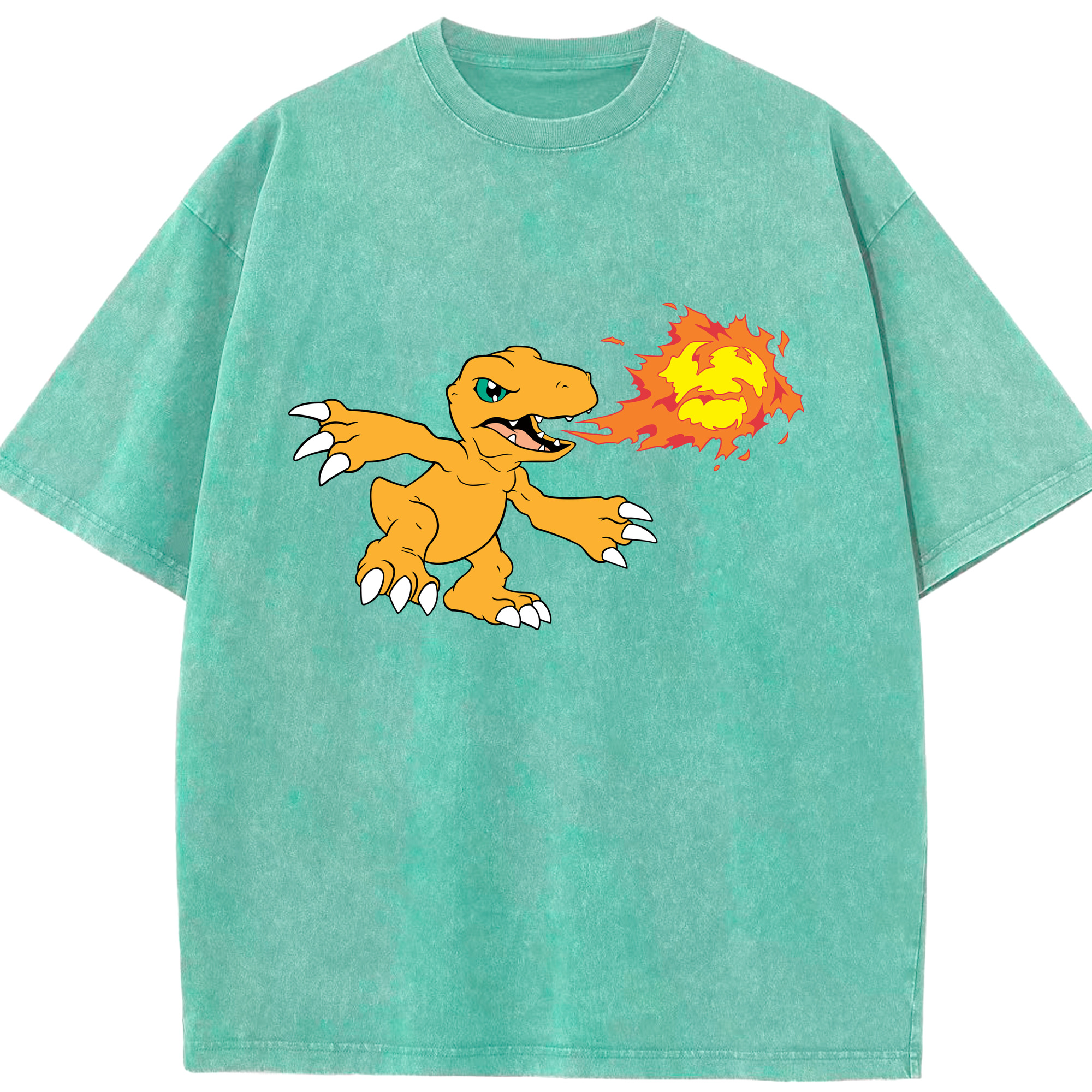 （画像用） Digimon デジタルモンスター/デジモン 綿100% ヴィンテージ風 半袖Tシャツ（フロントプリント）